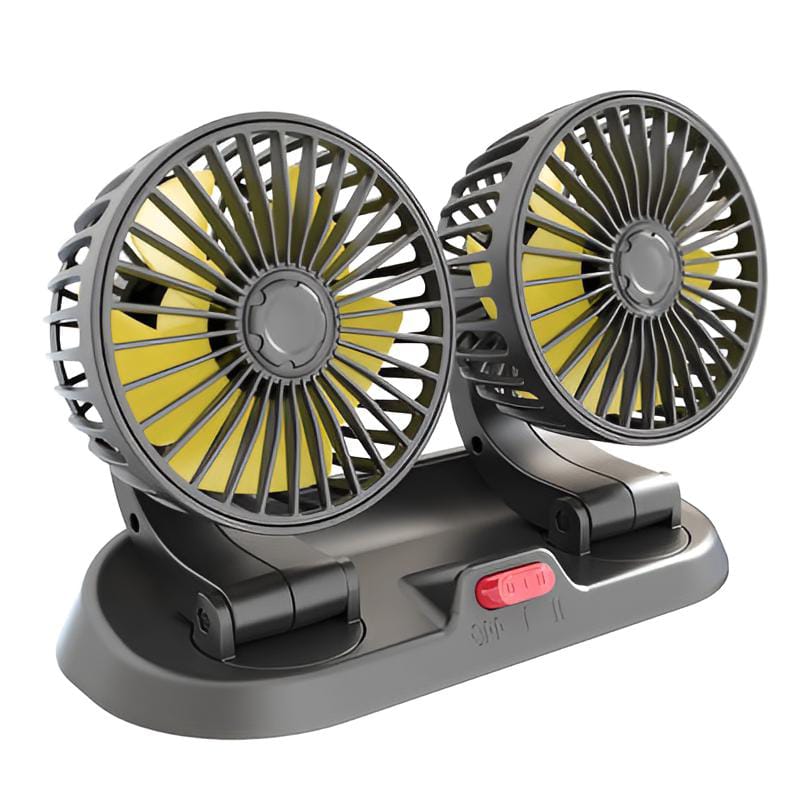 12v Car Dashboard cooling fan, dual head fan 360 degree rotation Fan for Car